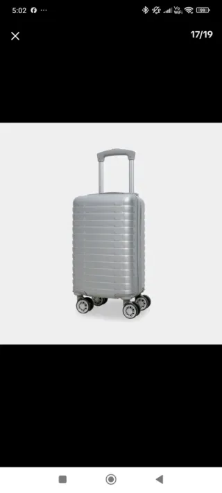 Maleta de cabina plateada