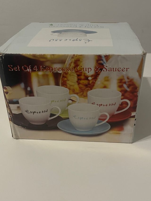 Set 4 Tazas Espresso Porcelana