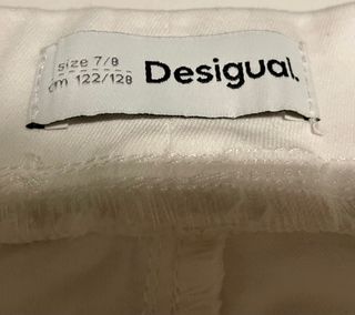 Pantalón vaquero blanco niña Desigual Talla 7/8