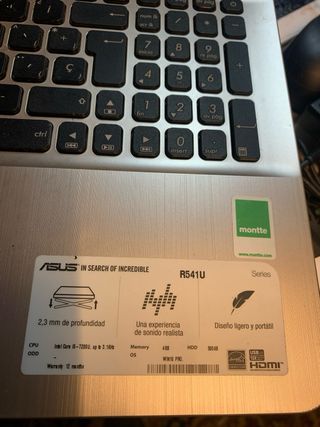 Portátil Asus i5 Plata/Negro