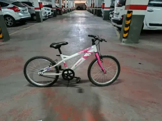 Bicicleta infantil DENBIKE 20 blanca y rosa