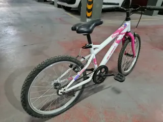 Bicicleta infantil DENBIKE 20 blanca y rosa