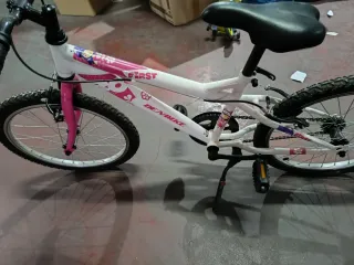 Bicicleta infantil DENBIKE 20 blanca y rosa