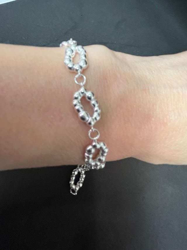 Pulsera de plata con eslabones ovalados