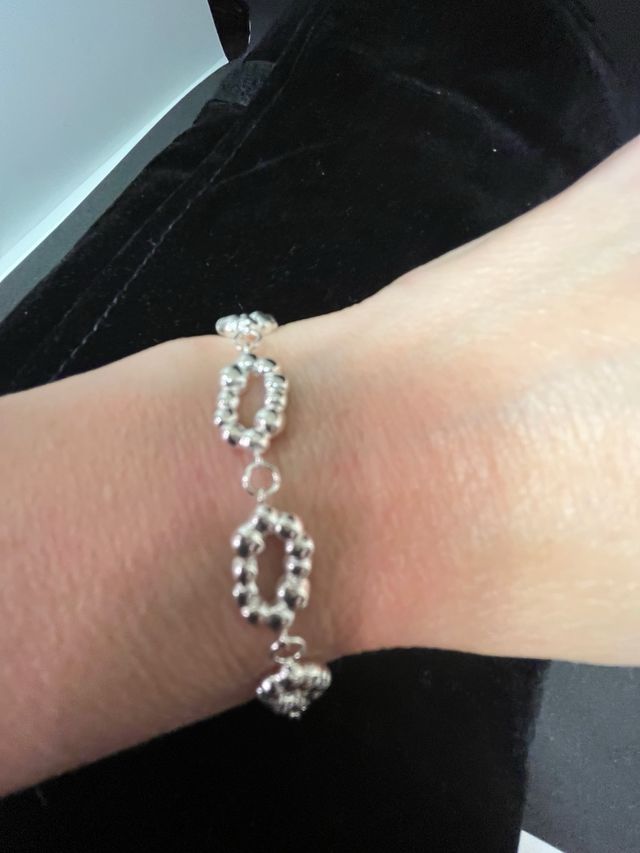 Pulsera de plata con eslabones ovalados