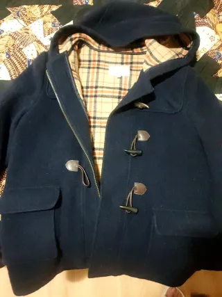 Abrigo azul marino de lana adolescente