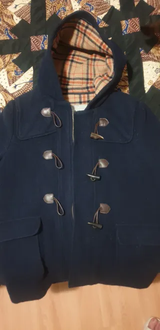 Abrigo azul marino de lana adolescente