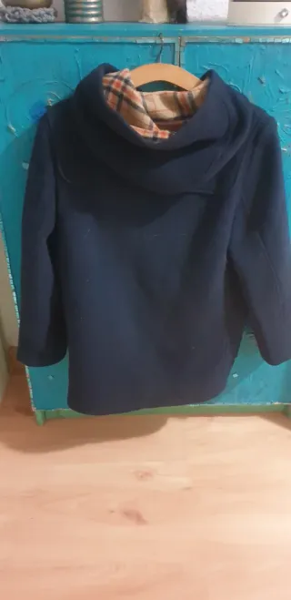 Abrigo azul marino de lana adolescente