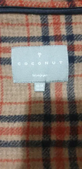 Abrigo azul marino de lana adolescente