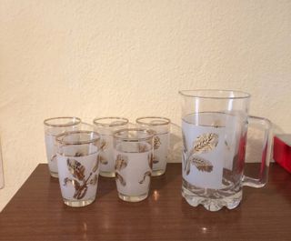 5 Bicchieri Vetro Dorati