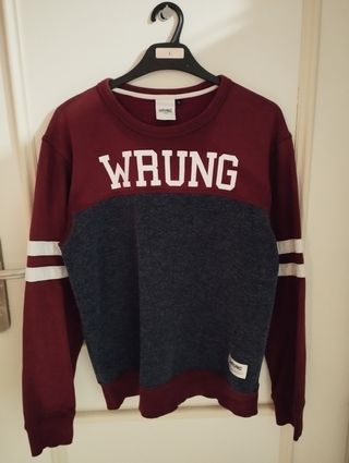 Sudadera WRUNG gris y roja talla L