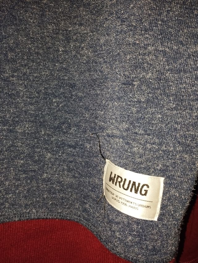 Sudadera WRUNG gris y roja talla L