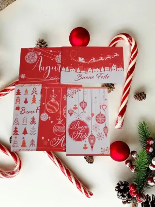 5 Biglietti Auguri Natalizi Rossi
