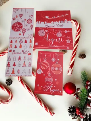 5 Biglietti Auguri Natalizi Rossi
