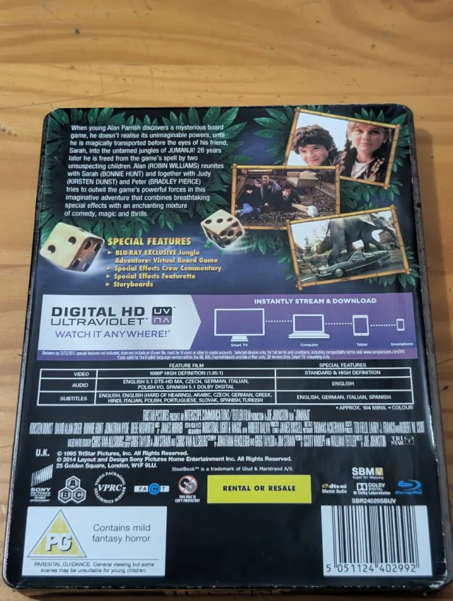 Blu-ray Jumanji Robin Williams Steelbook