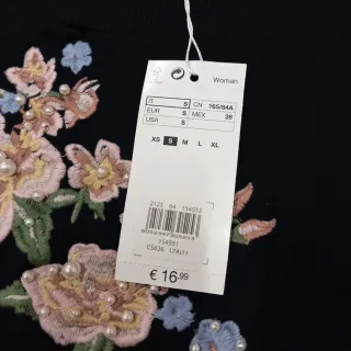 Felpa OVS donna tg S con applicazione fiori