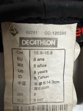 Guantes nieve Wedze niño 8 años