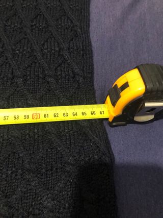 Poncho Sfera Lana Azul Marino Con Etiquetas