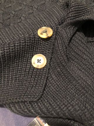 Poncho Sfera Lana Azul Marino Con Etiquetas