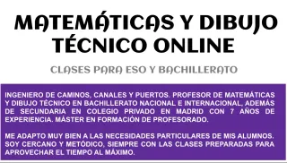 Clases ONLINE Matemáticas y Dibujo Técnico