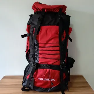 Mochila Montaña 90L Roja y Negra Impermeable
