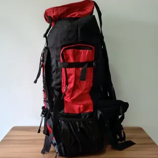 Mochila Montaña 90L Roja y Negra Impermeable