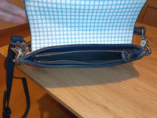 Lote bolso y cartera Parfois cuadros azul y blanco