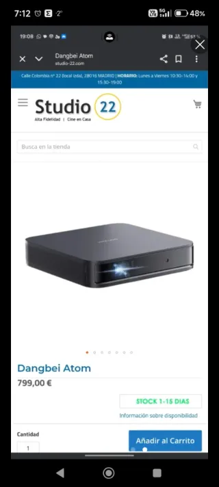 Proyector Dangbei Atom+trípode+funda transporte