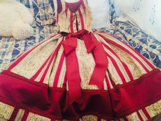 Traje de Fallera Niña Beige y Rojo