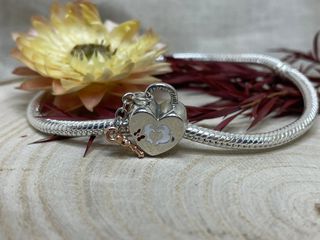 Charm Corazón Minnie y Mickey con Llave Disney