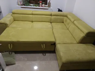 Sofá chaise longue convertible en cama con baúl