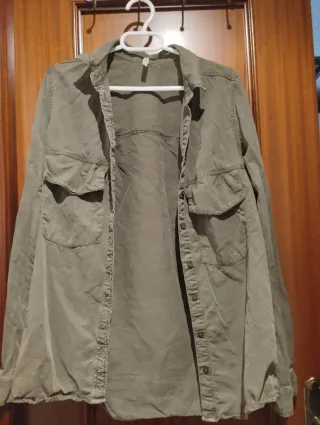 Camisa vaquera verde militar