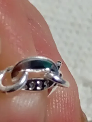 Conjunto Plata Collar y Pendientes Flor Morada