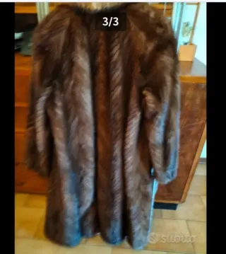 Cappotto vintage pelliccia marrone taglia L