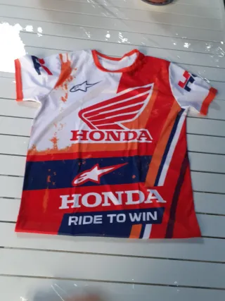 Camiseta Honda Roja y Blanca