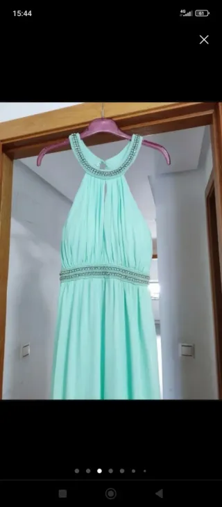 Vestido largo aguamarina griego talla S NUEVO.