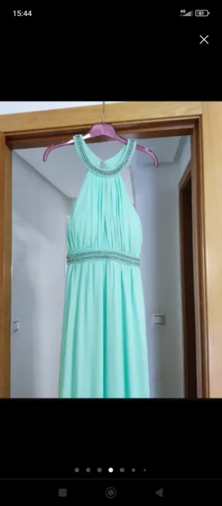 Vestido largo aguamarina griego talla S NUEVO.