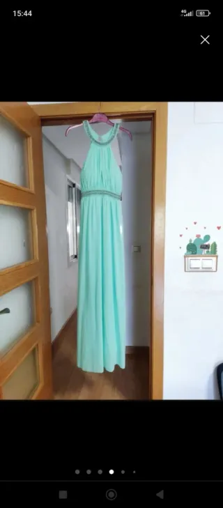 Vestido largo aguamarina griego talla S NUEVO.
