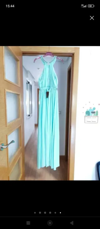 Vestido largo aguamarina griego talla S NUEVO.