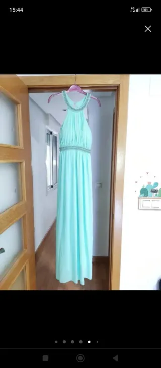 Vestido largo aguamarina griego talla S NUEVO.