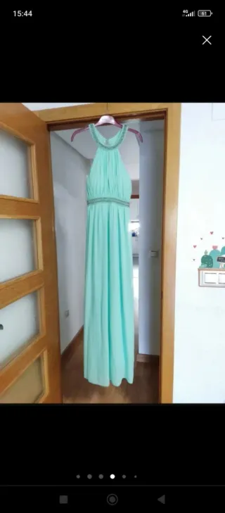 Vestido largo aguamarina griego talla S NUEVO.