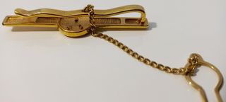 Sujeta Corbatas chapado en Oro año 1950 Vintage
