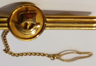 Sujeta Corbatas chapado en Oro año 1950 Vintage