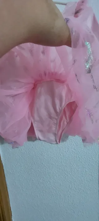 Vestido de ballet rosa con tul brillante 7-8 años