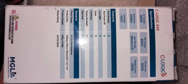 Pinza Amperimetrica Digitale C-Logic 840