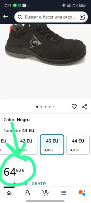 Zapatos Seguridad Dunlop Talla 43