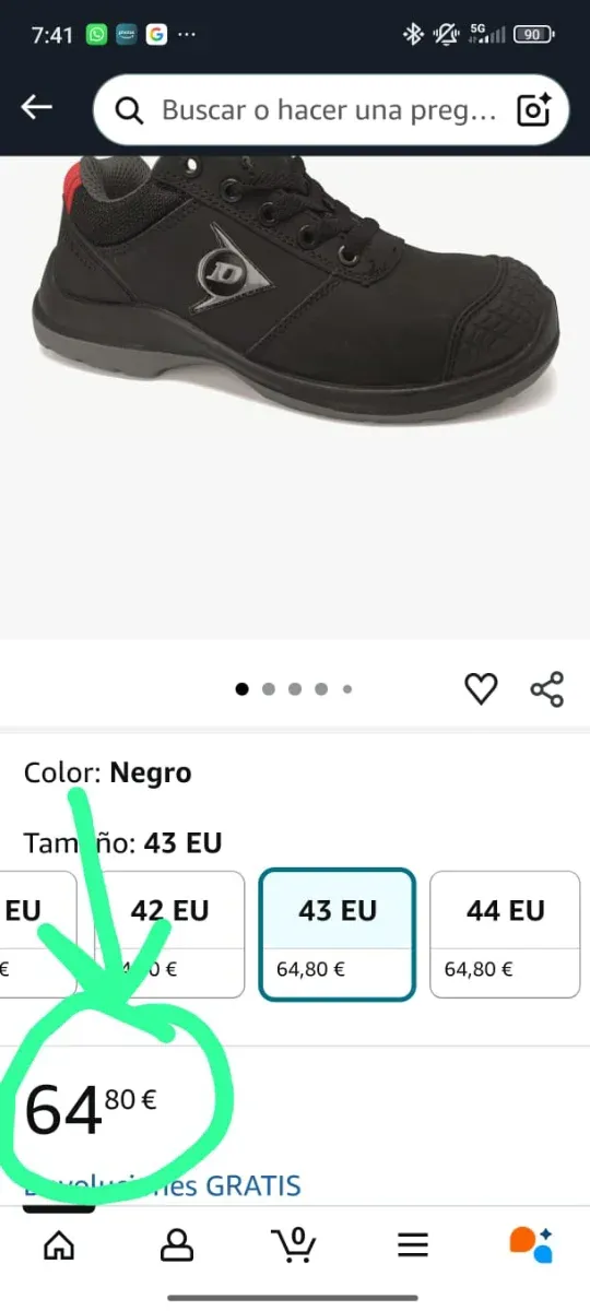 Zapatos Seguridad Dunlop Talla 43