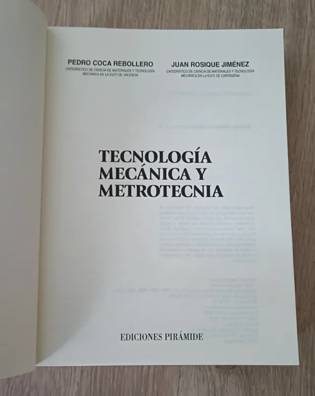 TECNOLOGIA MECÁNICA Y METROTECNIA de Pedro Coca