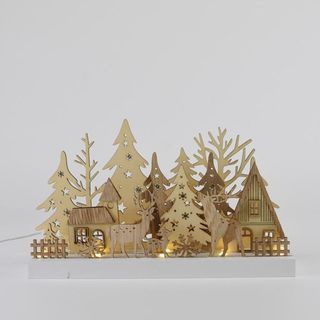 Soprammobile Natalizio luminoso legno Luci Led 3D