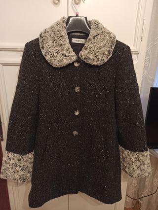 Cappotto donna Paquito lana grigio/nero nuovo